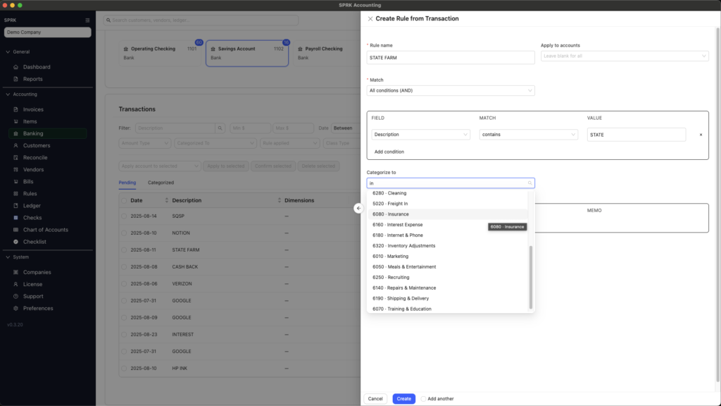 Create rules easily to automate classification