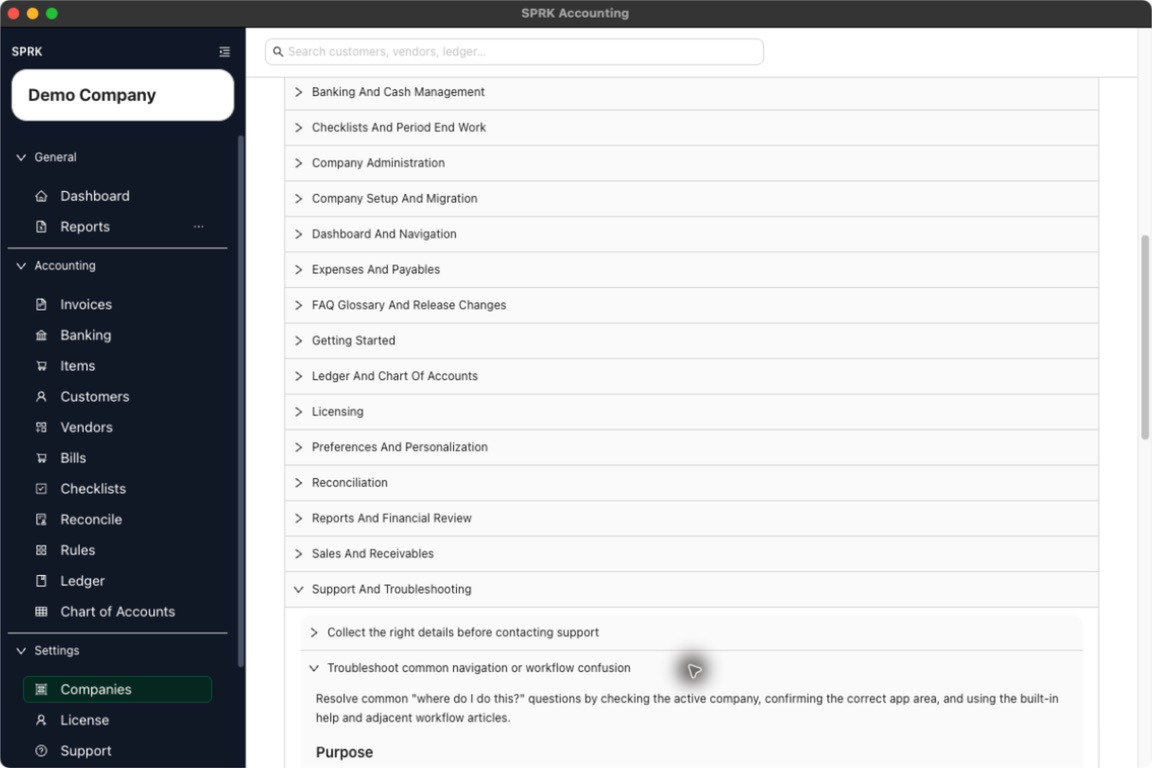 Support How To Guides expanded to the troubleshooting article for navigation and workflow confusion